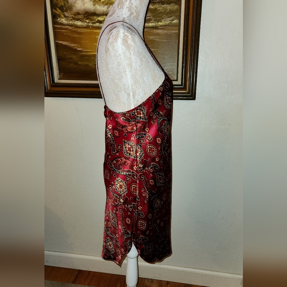 Vintage Red Paisley Mini Dress - Picture 6 of 9